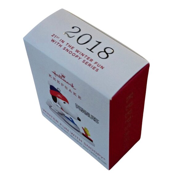 Hallmark Keepsake 2018 Winter Fun With Snoopy Christmas Tree Ornament Featuring - Picture 2 of 8